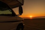 Camper View of Beautiful Sunset at the Beach