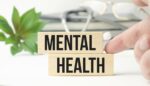 mental health text long banner on grey background
